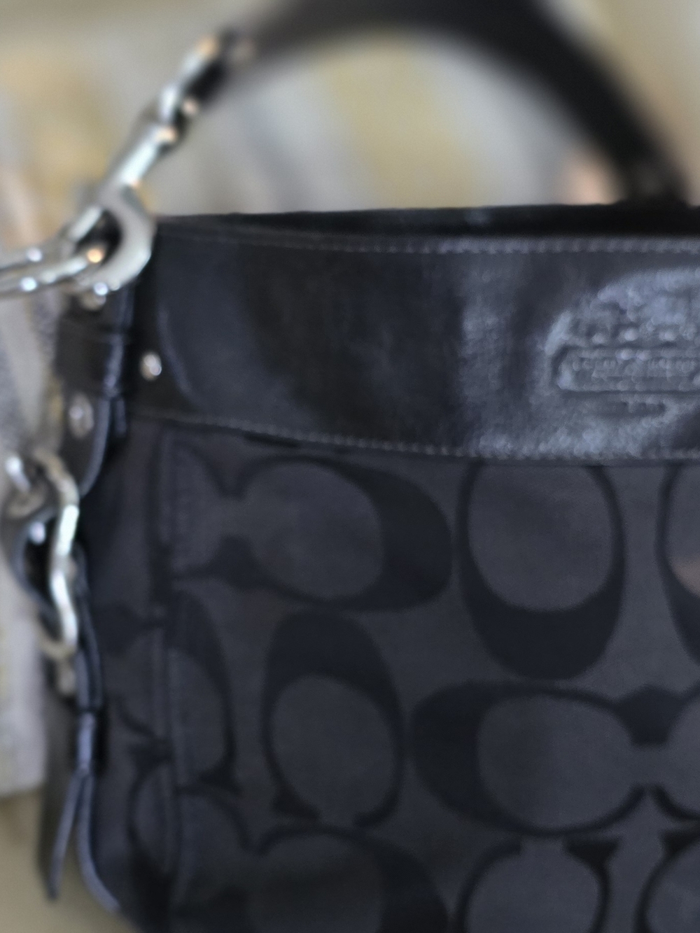Coach Black Signature C Shoulder Bag